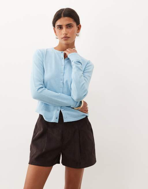 Threadbare suedette shorts in chocolate , 2 of 5