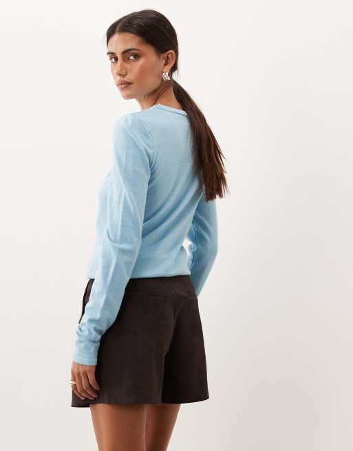 Threadbare suedette shorts in chocolate , 4 of 5