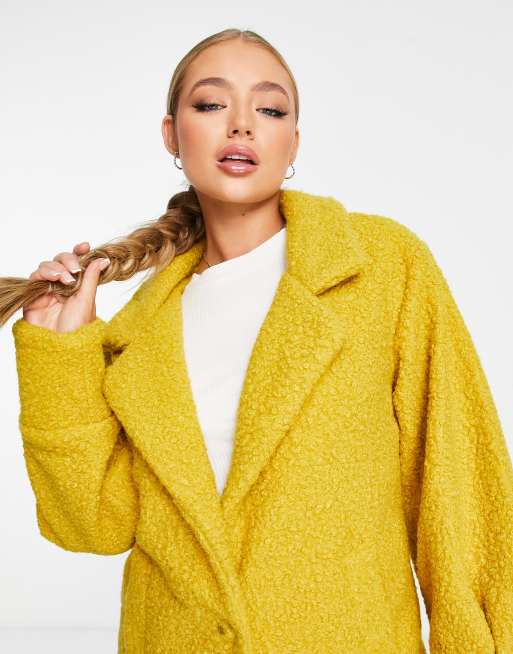 Mustard oversized coat best sale