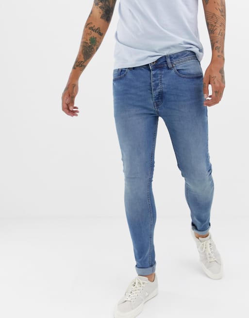 Threadbare Super Skinny Jeans in Mid Wash ASOS