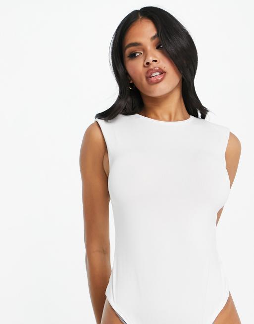 Threadbare super stretch sleeveless bodysuit with shoulder pads in