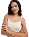 [Threadbare] Threadbare super stretch strappy bodysuit in ecru-White 12 WHITE