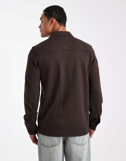 Threadbare - Surchemise boutonnée à poches - Marron chocolat, 3 de 5