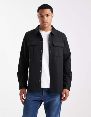 Threadbare - Surchemise boutonnée à poches - Noir