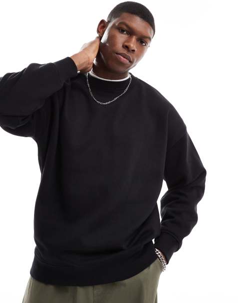 Threadbare – Svart sweatshirt med rund halsringning - view 1