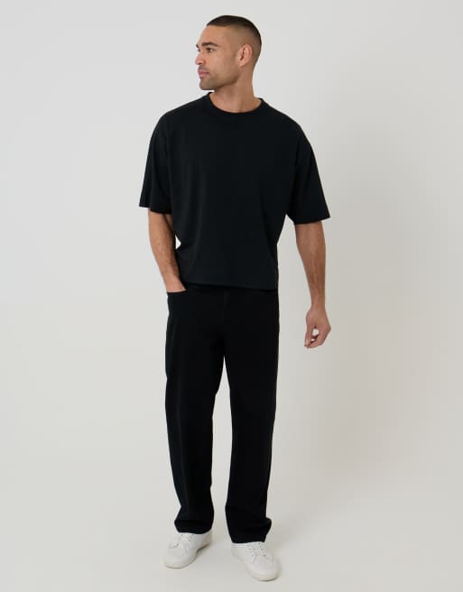 Threadbare – Svart t-shirt i oversize med boxig passform och rund halsringning, 4 av 4