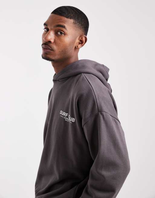 Threadbare - Sweat à capuche décontracté à imprimé - Gris ardoise, 4 de 5