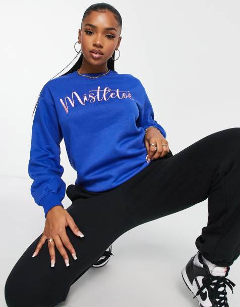 Threadbare - Sweat de Noël brodé - Bleu - view 1