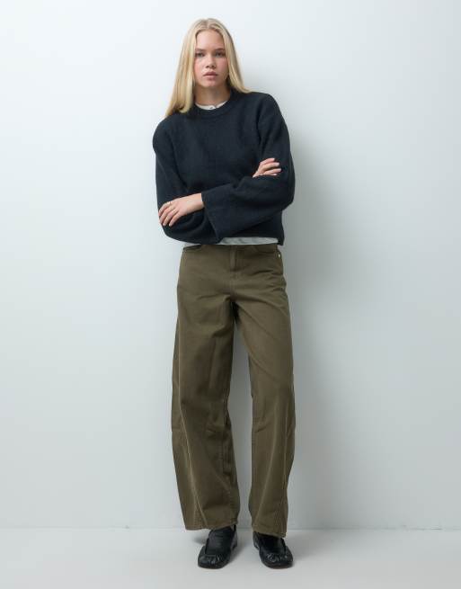 Threadbare sweater with wide cuff detail in black, 2 of 4