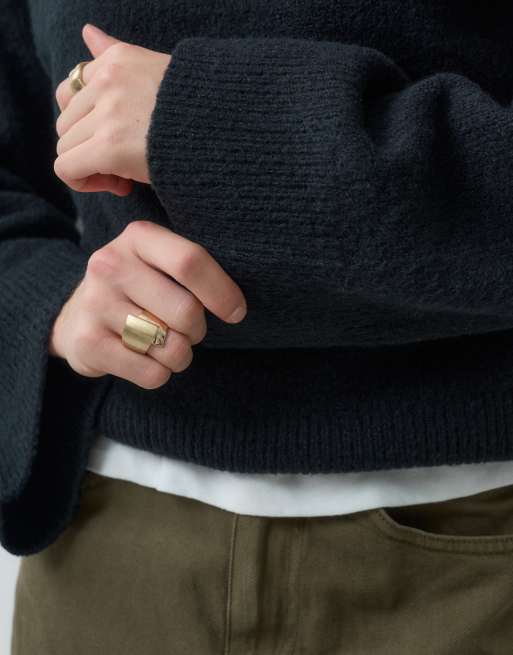 Threadbare sweater with wide cuff detail in black, 4 of 4