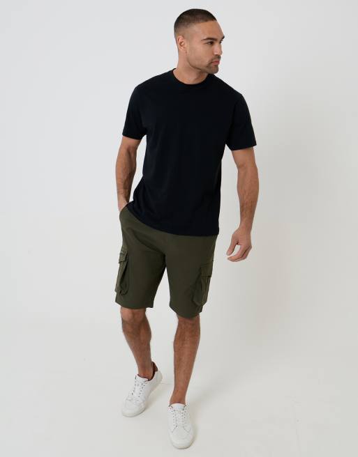 Threadbare – Szorty bojówki z troczkami w talii w kolorze khaki, 4 z 5