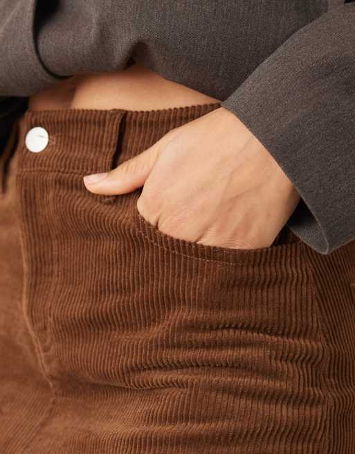 Threadbare – Sztruksowa czekoladowobrązowa spódnica mini, 5 z 5