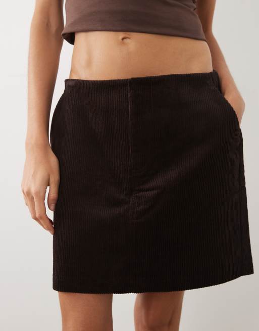 Threadbare – Sztruksowa czekoladowobrązowa spódnica mini, 3 z 5