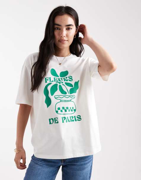 Threadbare - T-shirt à manches courtes en coton avec imprimé à fleur - Écru - view 1