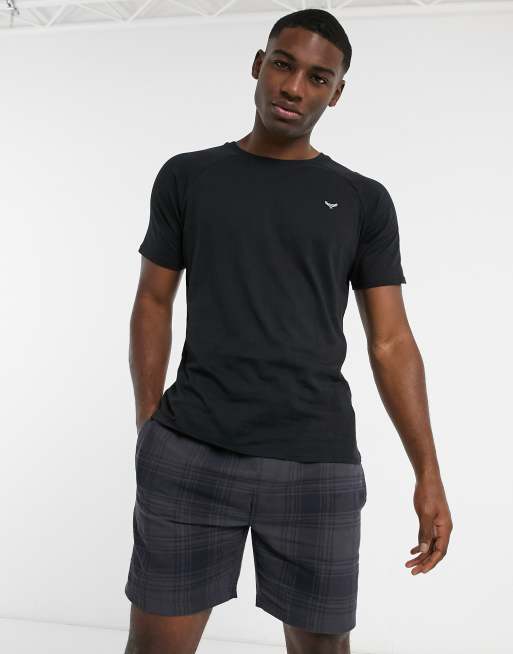 Threadbare t shirt and shorts lounge set in black plaid ASOS