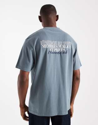 Threadbare - T-shirt décontracté imprimé - Gris délavé