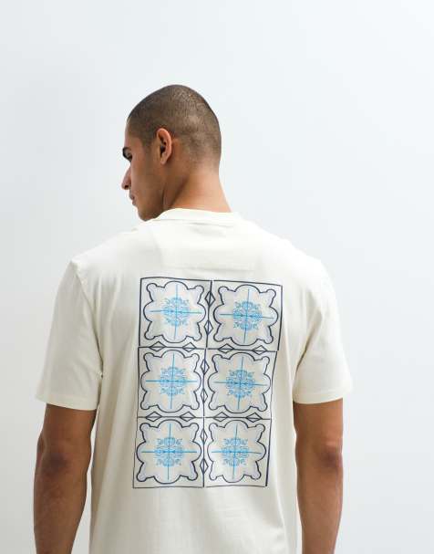 Threadbare - T-shirt écru con stampa sul retro - view 1