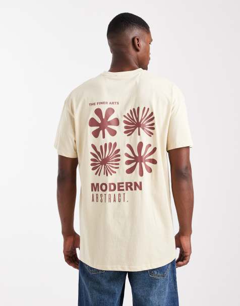 Threadbare - T-shirt in misto cotone color pietra con stampa sul retro - view 1