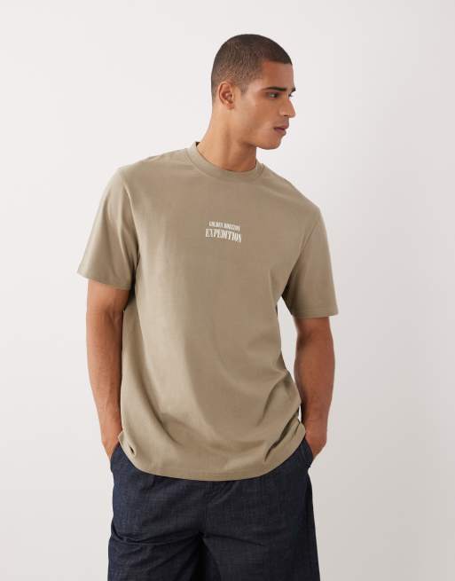 Threadbare – T-Shirt in Steinbeige mit Grafikprint auf dem Rücken , 3 von 5