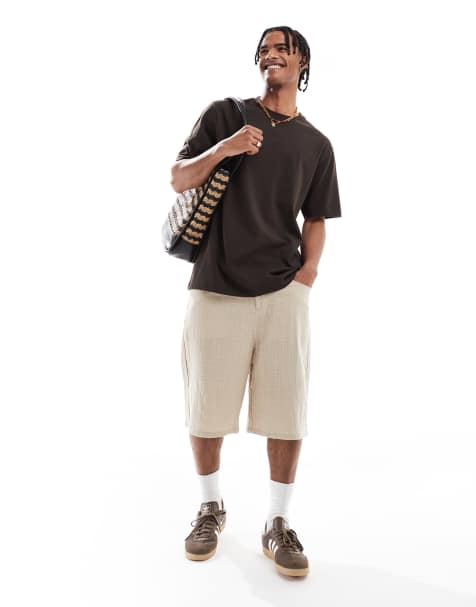 Threadbare - T-shirt met korte mouwen van zware stof in donkerbruin - view 1