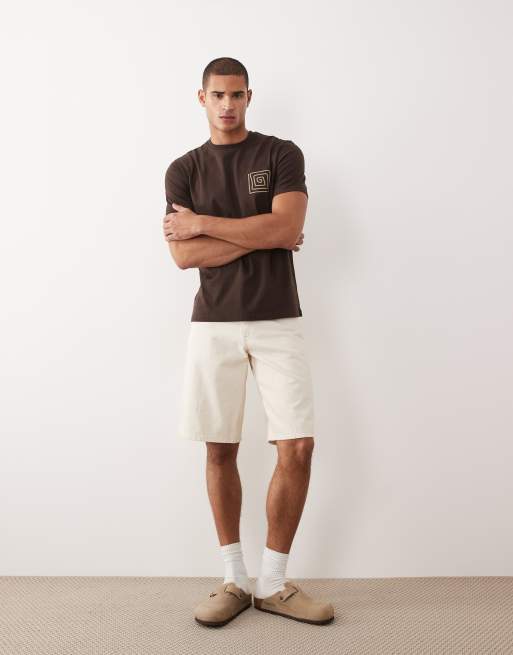 Threadbare - T-shirt met print op de achterkant in bruin, 3 van 5