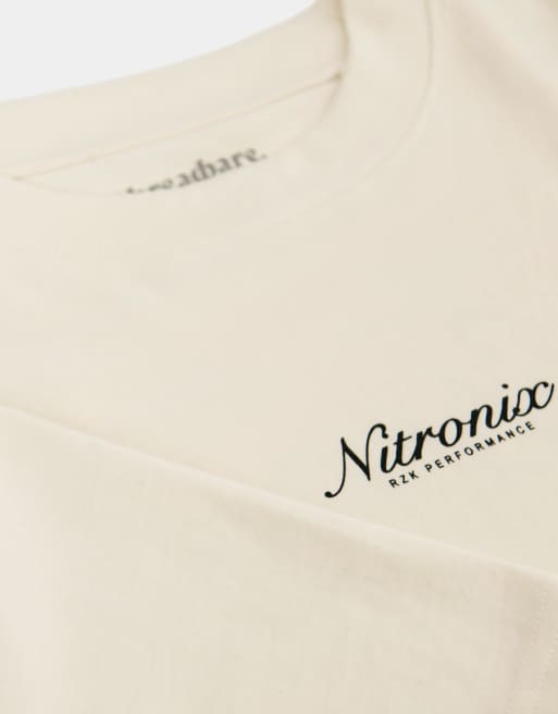 Threadbare - T-shirt met ronde hals en grafische autoprint op de achterkant in ecru, 4 van 5