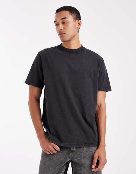 Threadbare - T-shirt met ruimvallende pasvorm in garment-dye zwart - view 1
