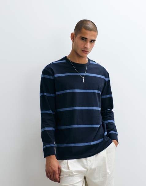 Threadbare - T-shirt rayé à manches longues - Bleu et bleu marine - view 1