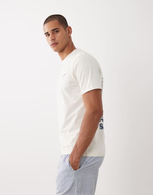 Threadbare – T-shirt w kolorze ecru z krótkimi rękawami i nadrukiem na plecach, 3 z 5