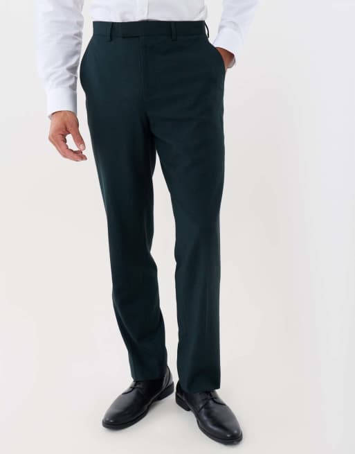 Threadbare Tailored fit suit trousers in dark green, 4 of 5