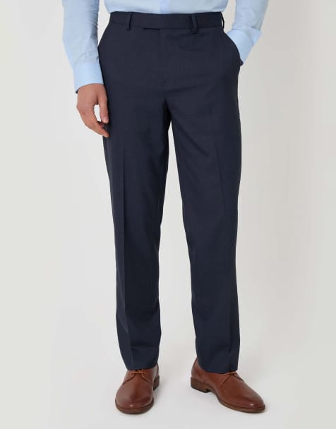 Threadbare Tailored fit suit trousers in navy - view 1