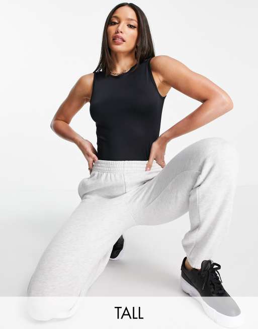 Threadbare Tall - Body senza maniche in tessuto super elasticizzato nero
