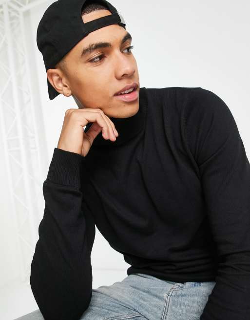 ASOS Turtle Neck Jumper In Black