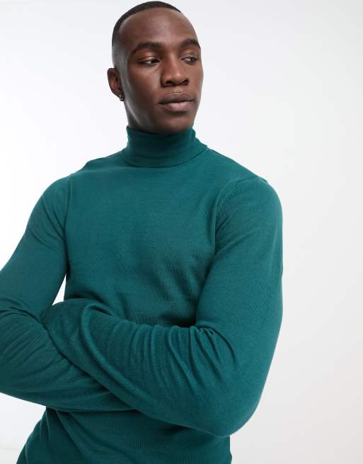 Teal polo 2025 neck jumper