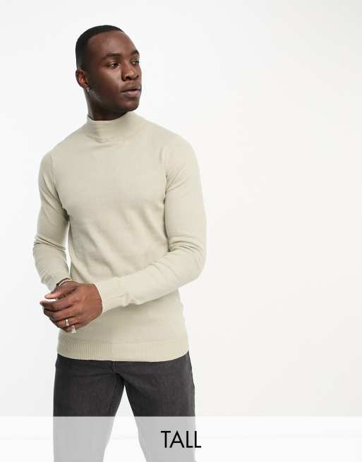 Mens cotton shop roll neck jumpers