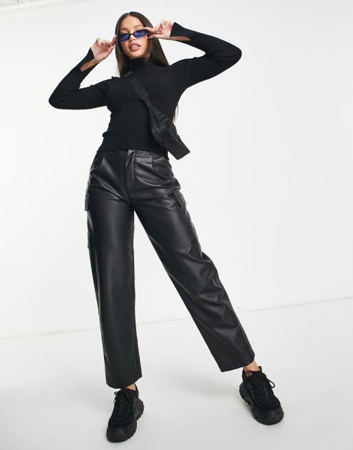 Threadbare Tall Ellie split sleeve sweater in black, 4 of 4