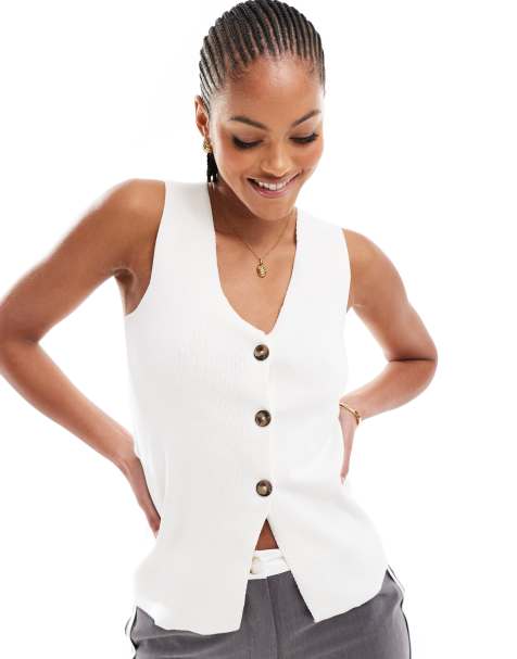 Threadbare Tall - Gilet in maglia écru - view 1
