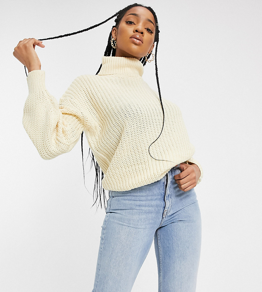 Threadbare Tall grace chunky knit sweater-White