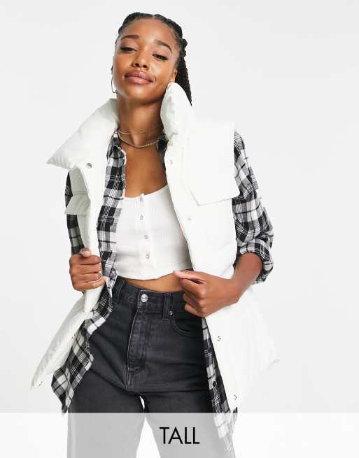 Threadbare Tall – Nemo – Steppweste in Weiß