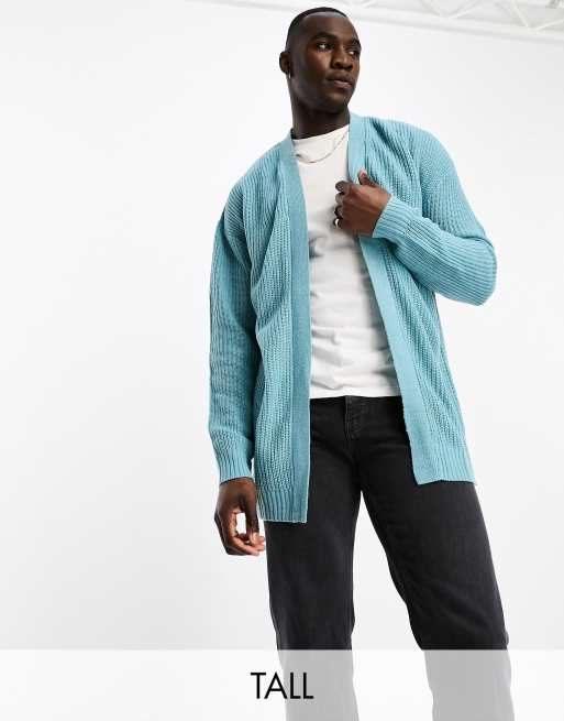 Threadbare Tall - Ruimvallend vest in arctisch blauw