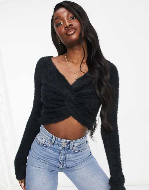 Black twist front jumper sale