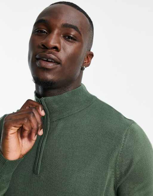 Green funnel neck jumper sale