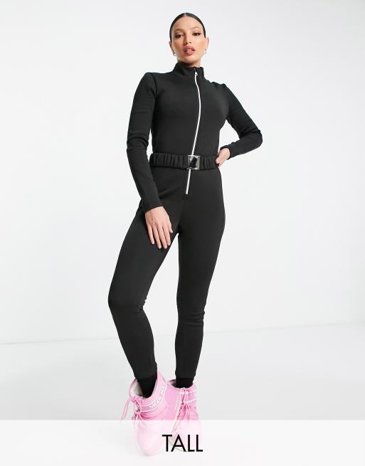 Threadbare Tall - Sort ski-jumpsuit