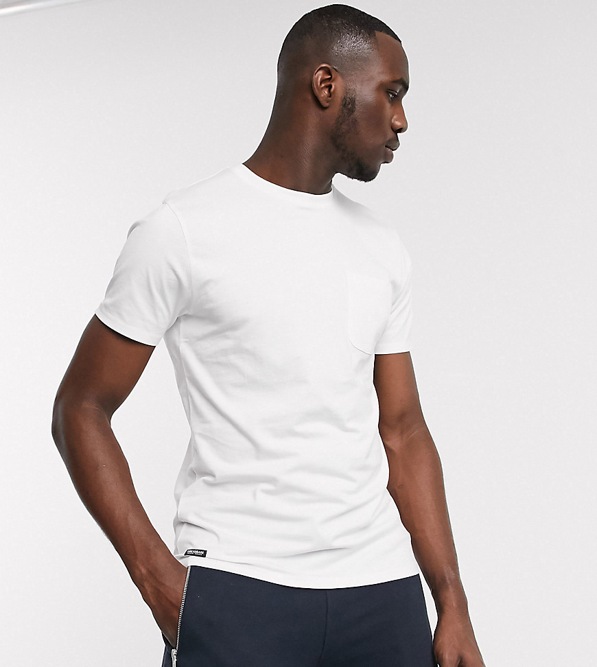 Threadbare Tall - T-shirt basic bianca con tasca-Bianco