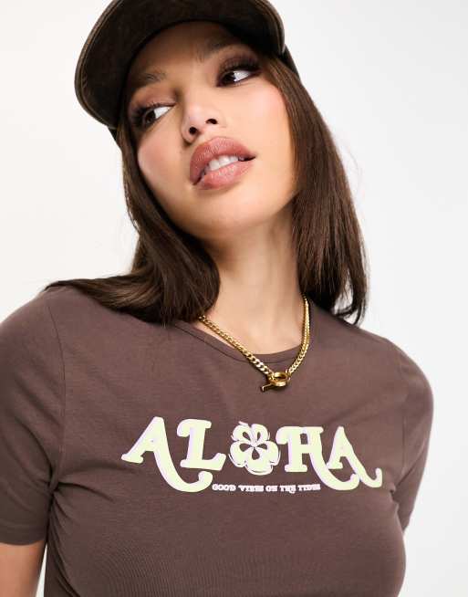 Tee shirt best sale marron chocolat femme