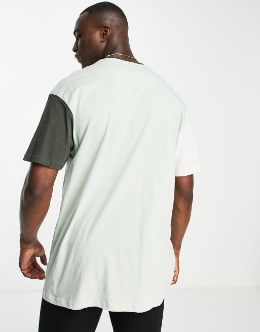 Threadbare Tall - T-shirt oversize effet color block - Vert sauge, 3 de 4