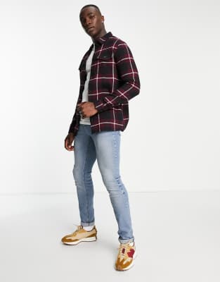 Threadbare Tall twin pocket check shirt 