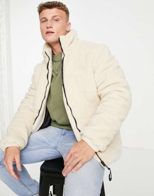 Buy Ecru Cream Teddy Borg Coat from Next USA