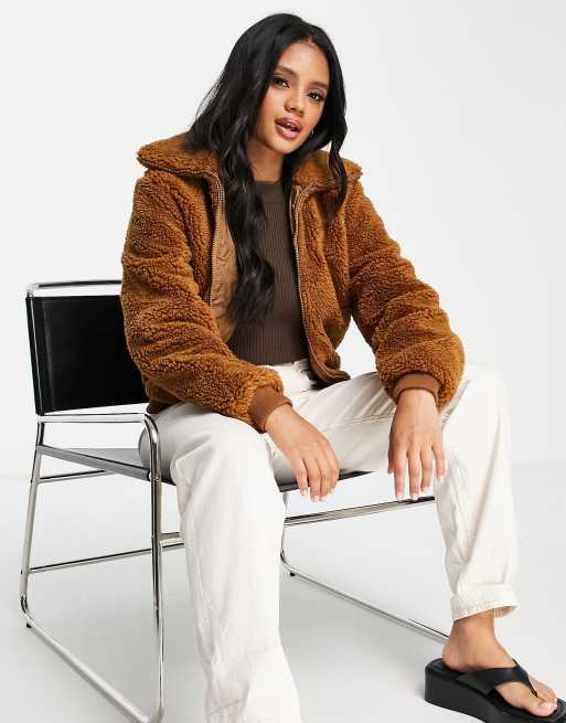 Tan store teddy jacket