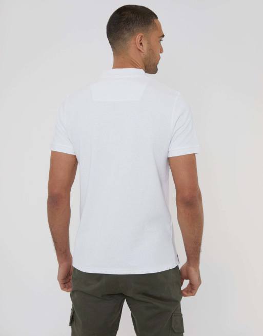 Threadbare Textured cotton rich polo shirt in white, 2 of 4